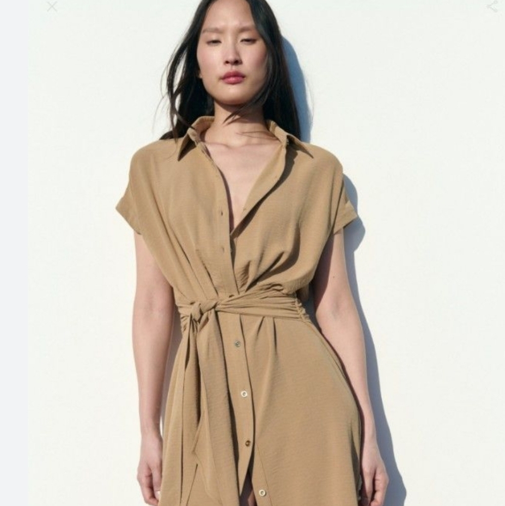 Zara belted midi dress in excellent condition